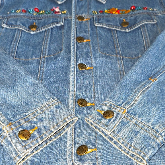 Vintage Disney Pooh Piglet Pooh Denim Jeand Jacket Y2K Size Medium - Picture 17 of 17
